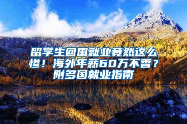 留学生回国就业竟然这么惨！海外年薪60万不香？附多国就业指南