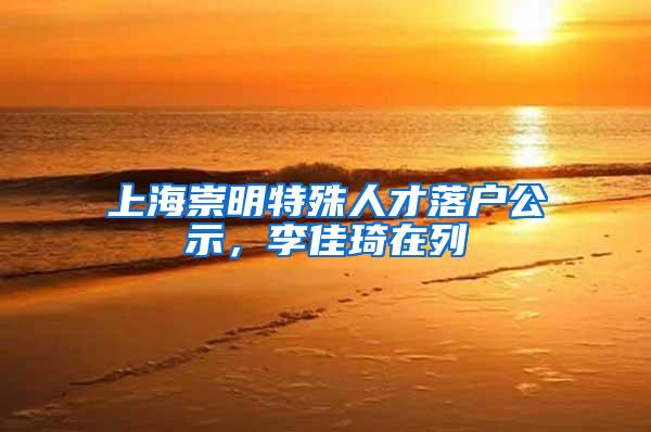 上海崇明特殊人才落户公示，李佳琦在列