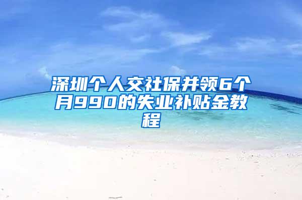 深圳个人交社保并领6个月990的失业补贴金教程
