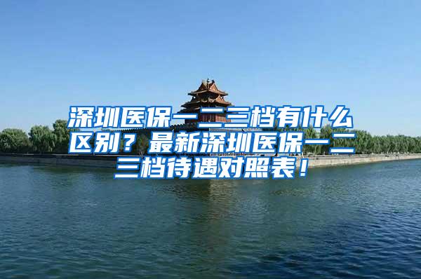 深圳医保一二三档有什么区别？最新深圳医保一二三档待遇对照表！