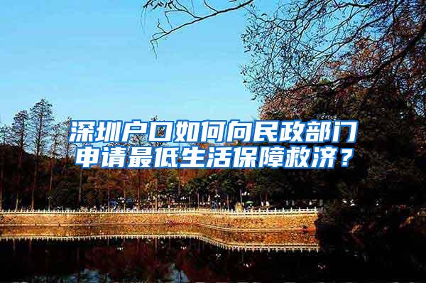 深圳户口如何向民政部门申请最低生活保障救济？