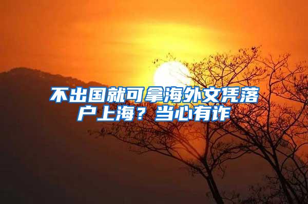 不出国就可拿海外文凭落户上海？当心有诈