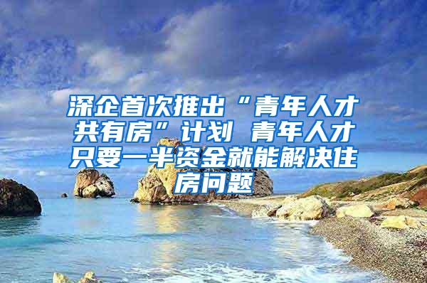 深企首次推出“青年人才共有房”计划 青年人才只要一半资金就能解决住房问题