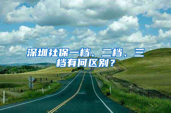 深圳社保一档、二档、三档有何区别？