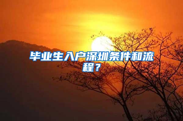 毕业生入户深圳条件和流程？