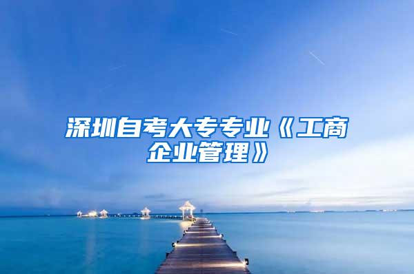 深圳自考大专专业《工商企业管理》