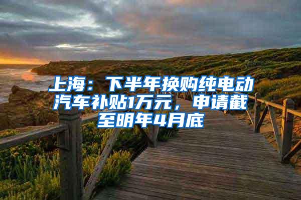 上海：下半年换购纯电动汽车补贴1万元，申请截至明年4月底