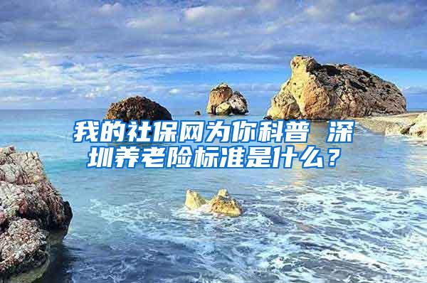 我的社保网为你科普 深圳养老险标准是什么？