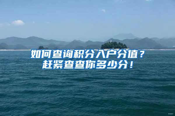 如何查询积分入户分值？赶紧查查你多少分！