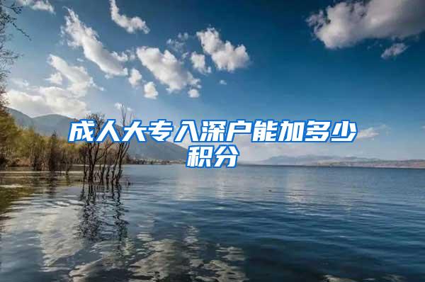 成人大专入深户能加多少积分