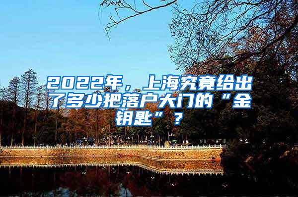 2022年，上海究竟给出了多少把落户大门的“金钥匙”？