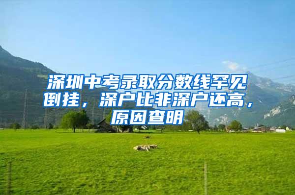 深圳中考录取分数线罕见倒挂，深户比非深户还高，原因查明