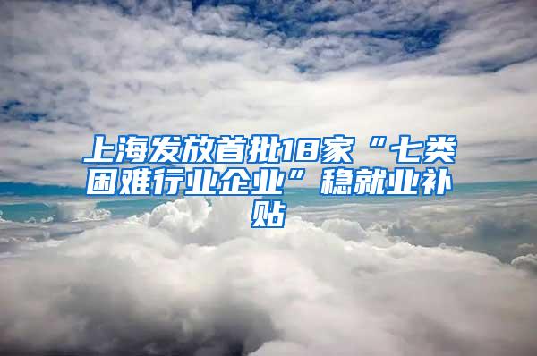 上海发放首批18家“七类困难行业企业”稳就业补贴