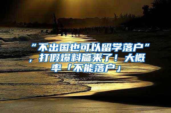 “不出国也可以留学落户”，打假爆料篇来了！大概率「不能落户」
