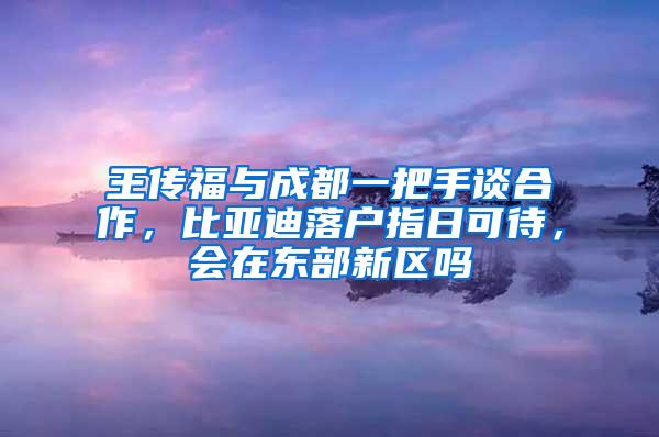 王传福与成都一把手谈合作，比亚迪落户指日可待，会在东部新区吗