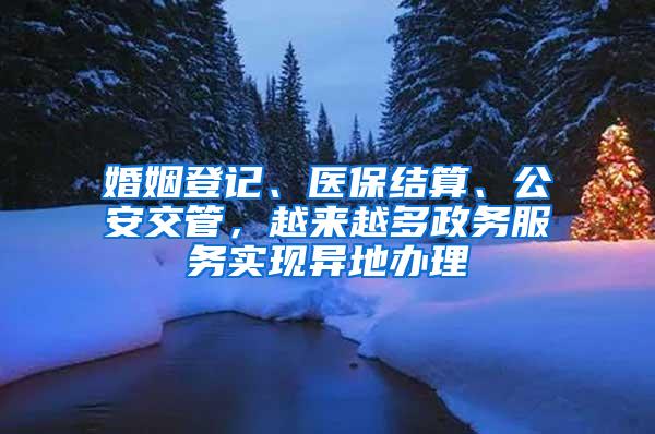 婚姻登记、医保结算、公安交管，越来越多政务服务实现异地办理