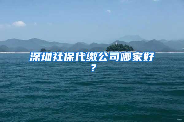 深圳社保代缴公司哪家好？