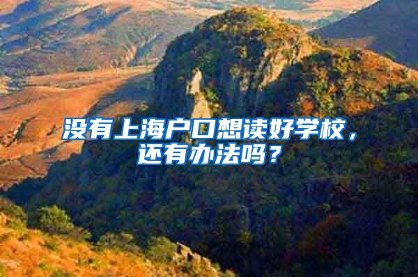没有上海户口想读好学校，还有办法吗？