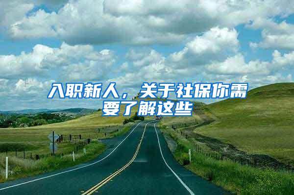 入职新人，关于社保你需要了解这些
