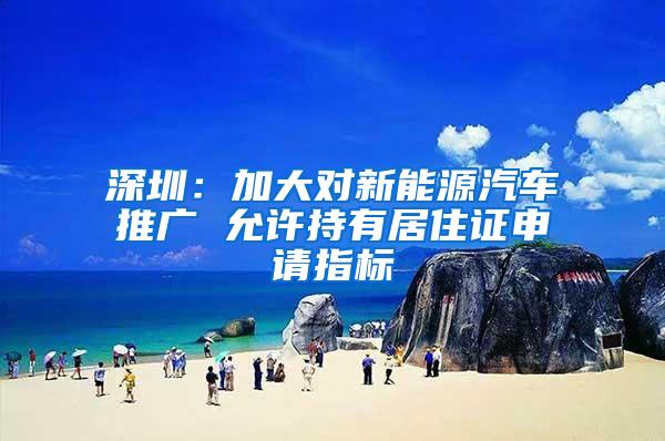 深圳：加大对新能源汽车推广 允许持有居住证申请指标