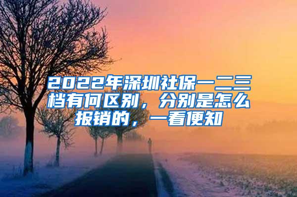 2022年深圳社保一二三档有何区别，分别是怎么报销的，一看便知