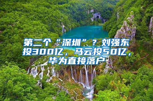 第二个“深圳”？刘强东投300亿，马云投50亿，华为直接落户