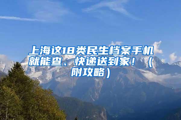 上海这18类民生档案手机就能查、快递送到家！（附攻略）