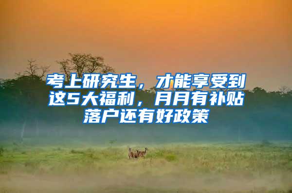 考上研究生，才能享受到这5大福利，月月有补贴落户还有好政策