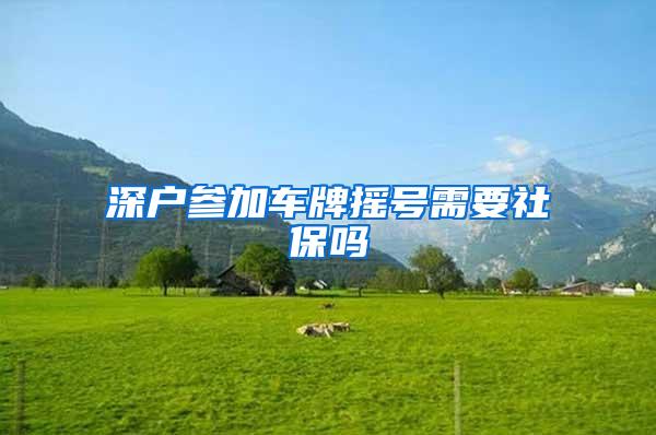 深户参加车牌摇号需要社保吗