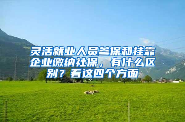 灵活就业人员参保和挂靠企业缴纳社保，有什么区别？看这四个方面