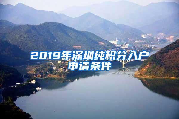 2019年深圳纯积分入户申请条件