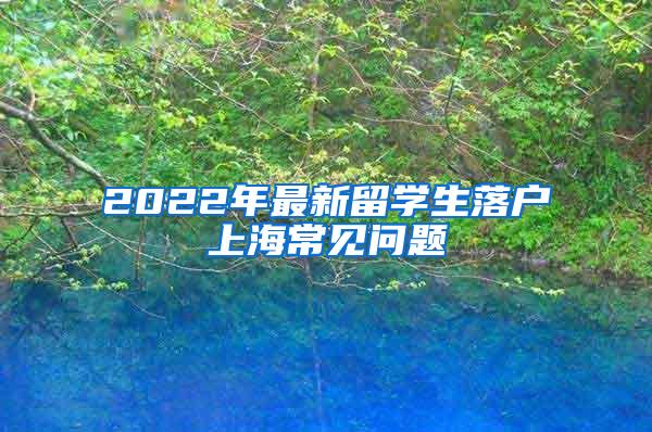 2022年最新留学生落户上海常见问题
