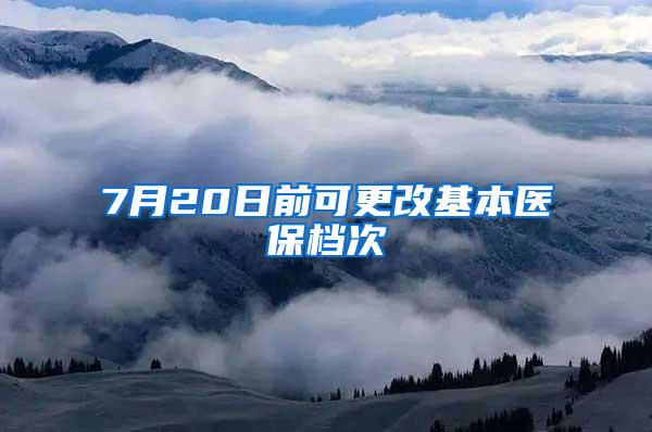 7月20日前可更改基本医保档次
