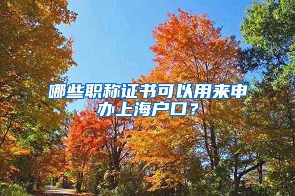 哪些职称证书可以用来申办上海户口？