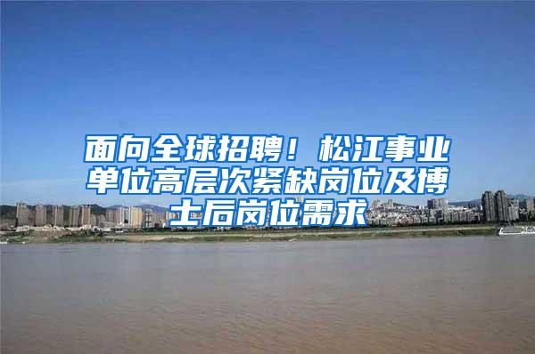 面向全球招聘！松江事业单位高层次紧缺岗位及博士后岗位需求→