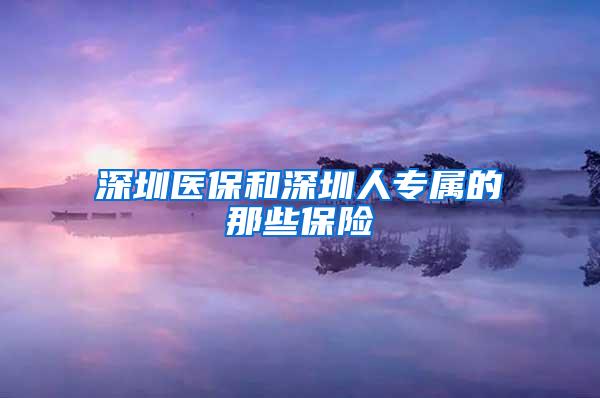 深圳医保和深圳人专属的那些保险