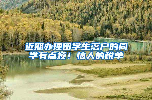 近期办理留学生落户的同学有点烦！恼人的税单