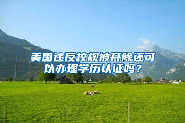 美国违反校规被开除还可以办理学历认证吗？