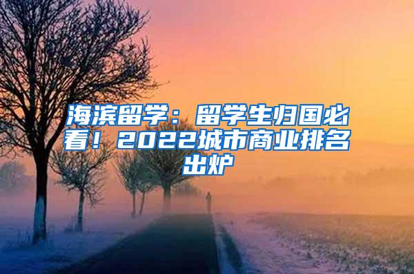 海滨留学：留学生归国必看！2022城市商业排名出炉