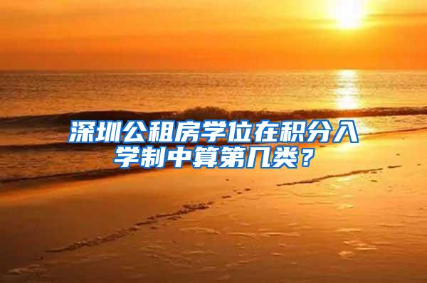 深圳公租房学位在积分入学制中算第几类？