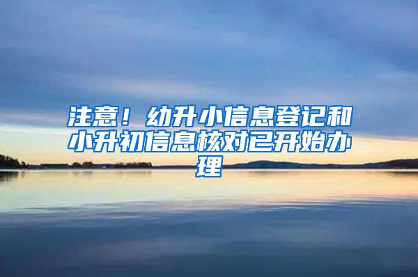 注意！幼升小信息登记和小升初信息核对已开始办理