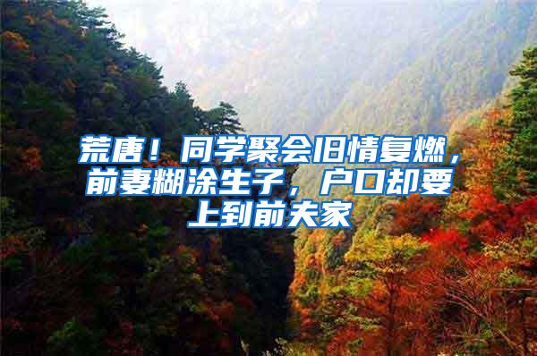 荒唐！同学聚会旧情复燃，前妻糊涂生子，户口却要上到前夫家