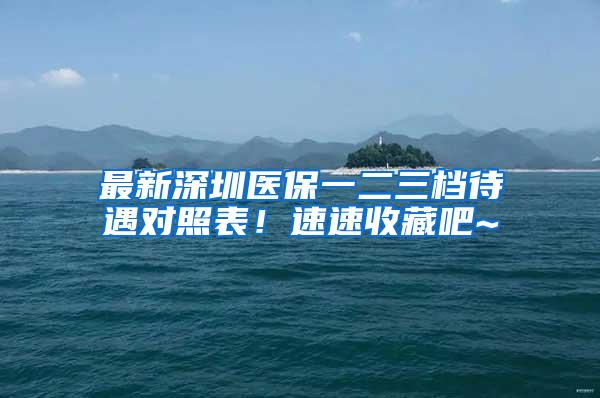 最新深圳医保一二三档待遇对照表！速速收藏吧~