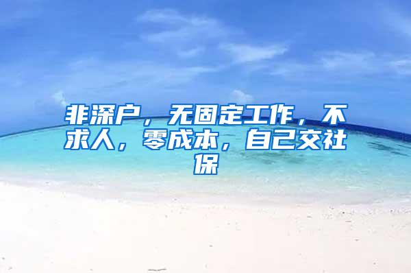 非深户，无固定工作，不求人，零成本，自己交社保