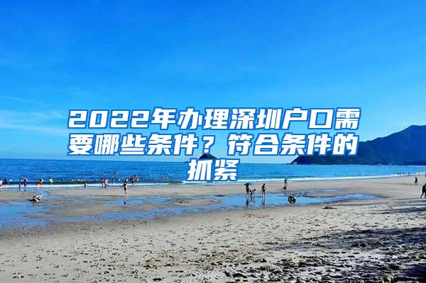 2022年办理深圳户口需要哪些条件？符合条件的抓紧