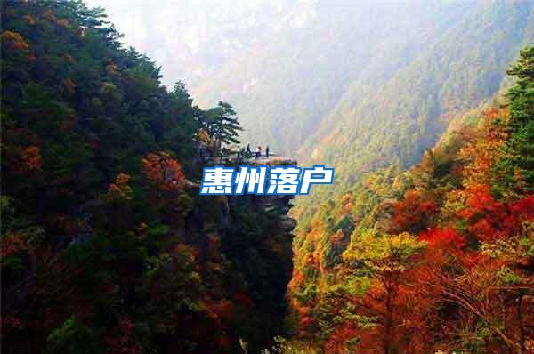 惠州落户
