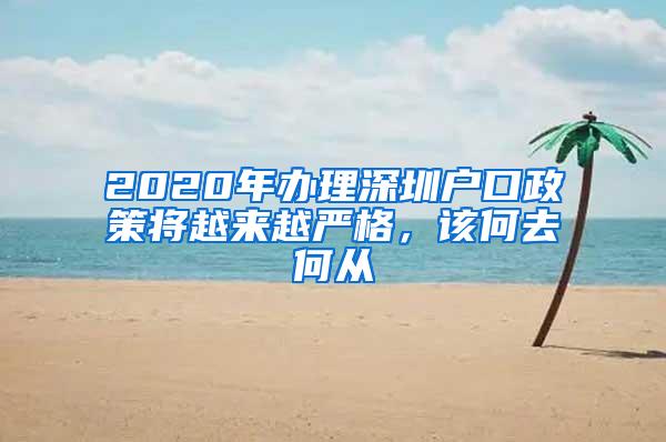 2020年办理深圳户口政策将越来越严格，该何去何从