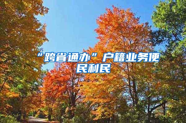 “跨省通办”户籍业务便民利民
