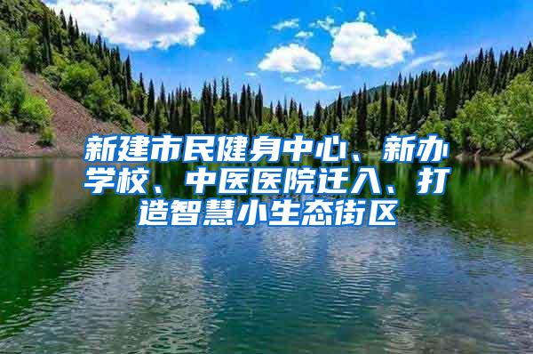 新建市民健身中心、新办学校、中医医院迁入、打造智慧小生态街区