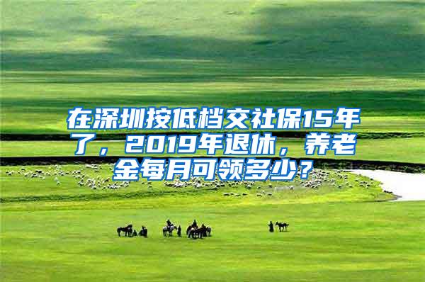在深圳按低档交社保15年了，2019年退休，养老金每月可领多少？